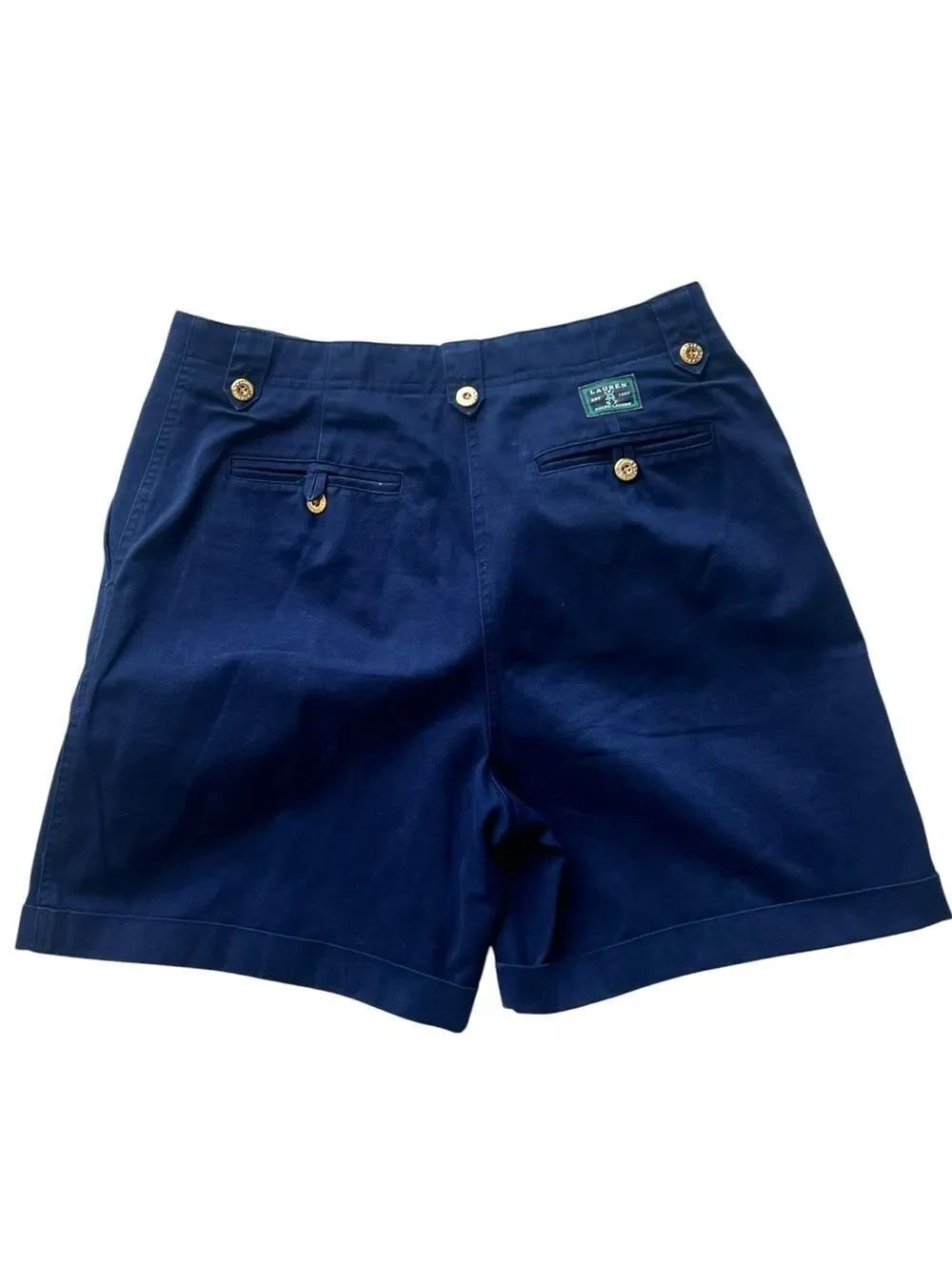 LRN Ralph Lauren Navy Nautical Bermuda 100% Cotton Coastal Grandmother Shorts 10